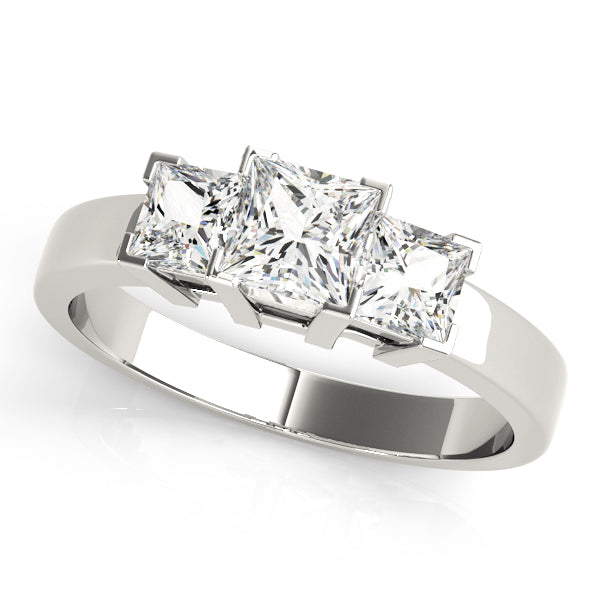 3 Stone Princess Engagement Ring (82570-1/2)