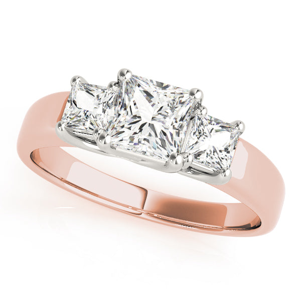 3 Stone Princess Engagement Ring (82571-B)