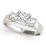 3 Stone Princess Engagement Ring (82571-A)