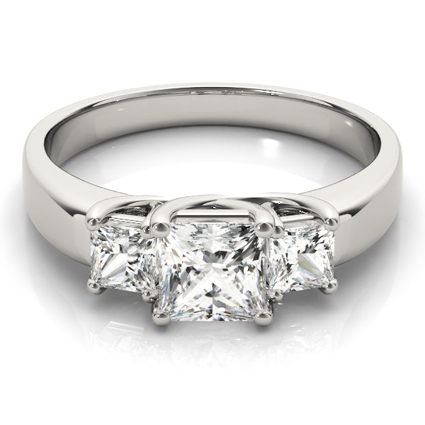 3 Stone Princess Engagement Ring (82571-C)