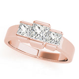3 Stone Princess Engagement Ring (82572-1/2)