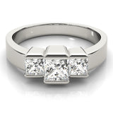 3 Stone Princess Engagement Ring (82572-3/4)