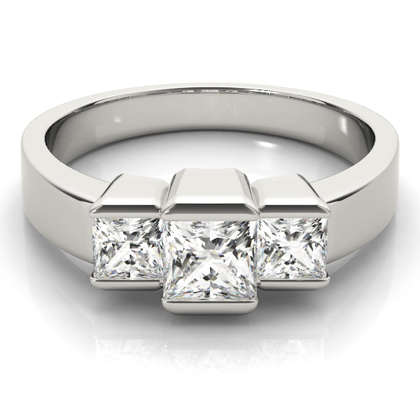 3 Stone Princess Engagement Ring (82572-3/4)