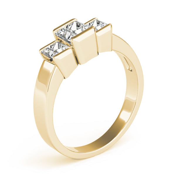 3 Stone Princess Engagement Ring (82572-3/4)