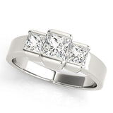 3 Stone Princess Engagement Ring (82572-1/2)