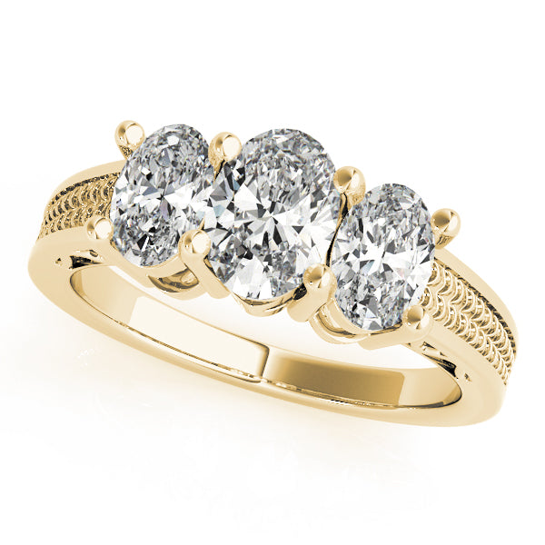 3 Stone Oval Engagement Ring (82574)