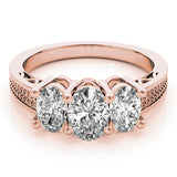 3 Stone Oval Engagement Ring (82574)