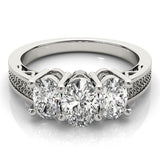 3 Stone Oval Engagement Ring (82574)