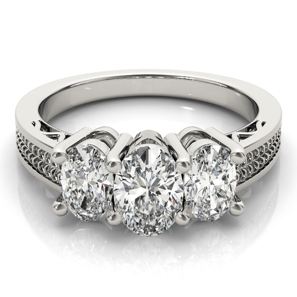 3 Stone Oval Engagement Ring (82574)