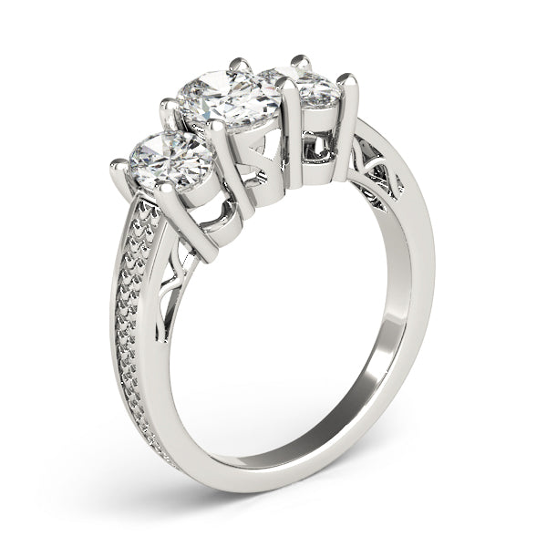 3 Stone Oval Engagement Ring (82574)