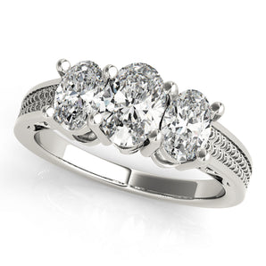 3 Stone Oval Engagement Ring (82574)