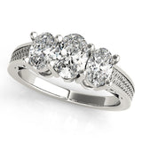 3 Stone Oval Engagement Ring (82574)
