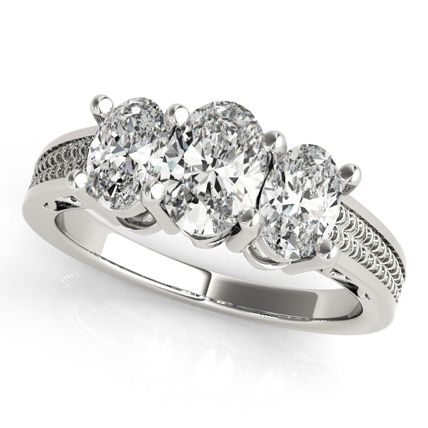 3 Stone Oval Engagement Ring (82574)