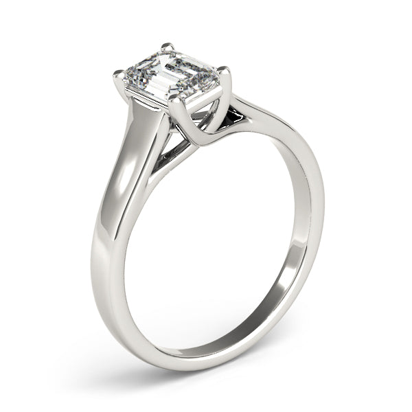 8x6 Emerald Cut Trellis Solitaire Engagement Ring (82654)