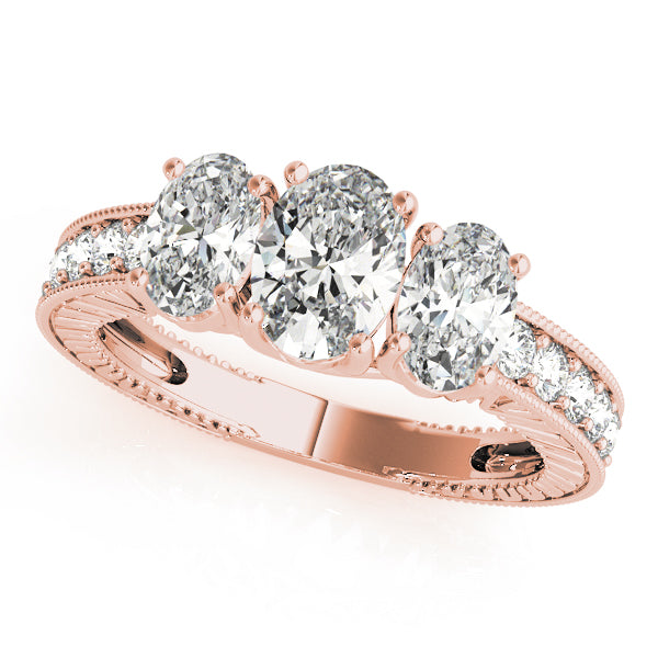 3 Stone Oval Engagement Ring (82737)