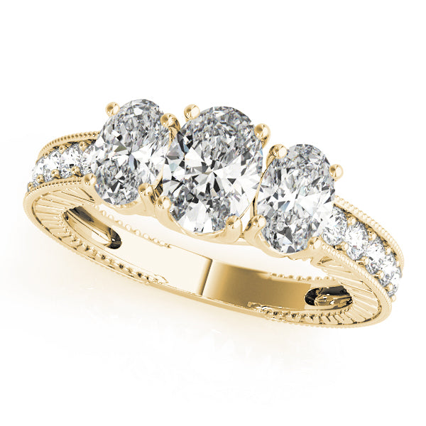 3 Stone Oval Engagement Ring (82737)