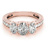 3 Stone Oval Engagement Ring (82737)