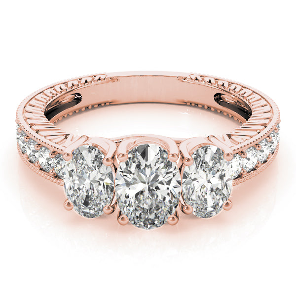 3 Stone Oval Engagement Ring (82737)