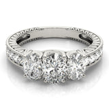 3 Stone Oval Engagement Ring (82737)