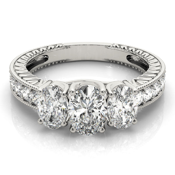 3 Stone Oval Engagement Ring (82737)
