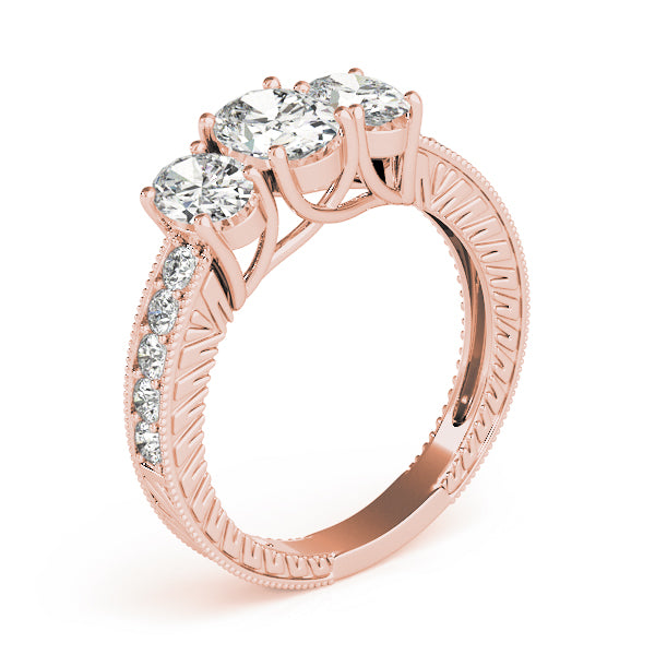 3 Stone Oval Engagement Ring (82737)