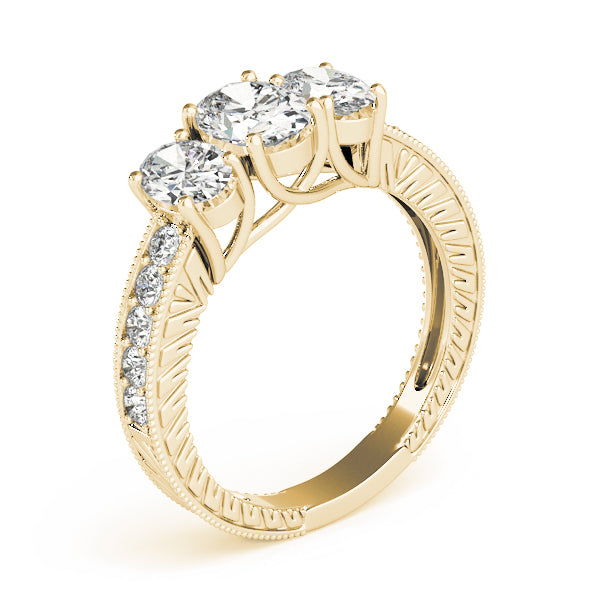 3 Stone Oval Engagement Ring (82737)