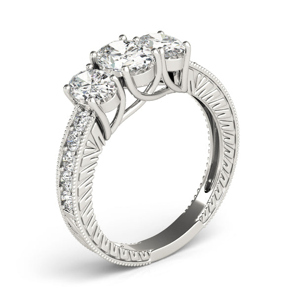 3 Stone Oval Engagement Ring (82737)