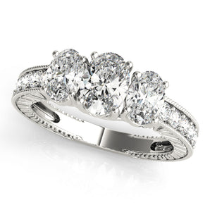 3 Stone Oval Engagement Ring (82737)