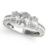 3 Stone Oval Engagement Ring (82737)