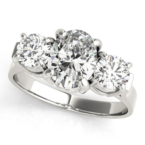 3 Stone Oval Engagement Ring (82740)