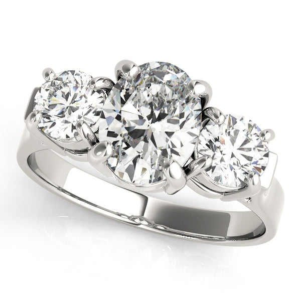 3 Stone Oval Engagement Ring (82740)