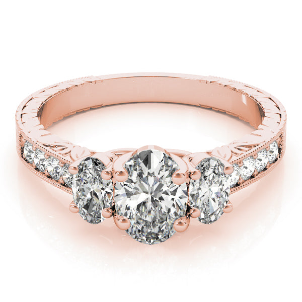 3 Stone Oval Engagement Ring (82818-A)