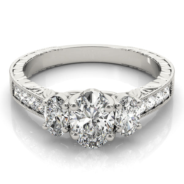 3 Stone Oval Engagement Ring (82818-A)