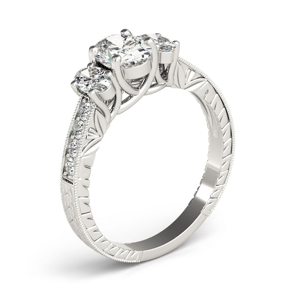 3 Stone Oval Engagement Ring (82818-A)
