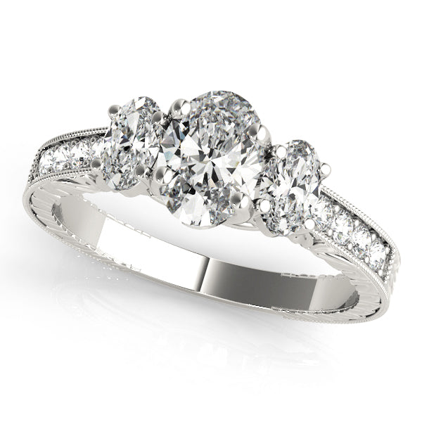 3 Stone Oval Engagement Ring (82818-C)