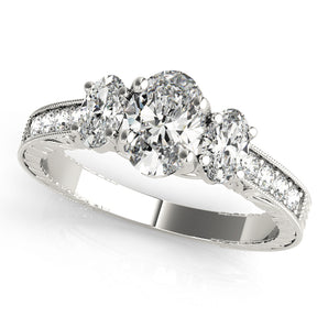 3 Stone Oval Engagement Ring (82818-B)