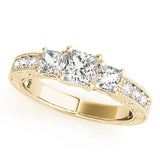 3 Stone Princess Engagement Ring (82819-B)