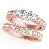 3 Stone Princess Engagement Ring (82819-A)