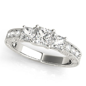 3 Stone Princess Engagement Ring (82819-C)