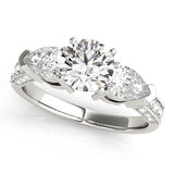 3 Stone Pear Engagement Ring (82843)