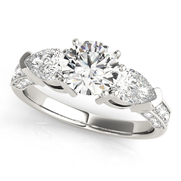 3 Stone Pear Engagement Ring (82843)