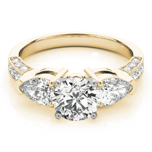 3 Stone Pear Engagement Ring (82843)