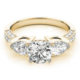 3 Stone Pear Engagement Ring (82843)