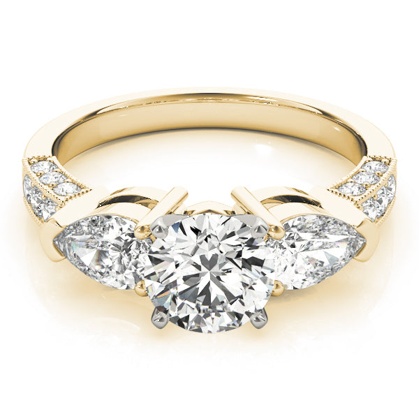 3 Stone Pear Engagement Ring (82843)