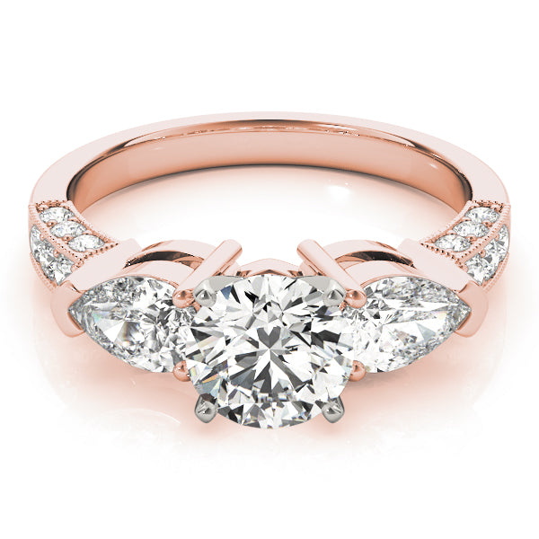 3 Stone Pear Engagement Ring (82843)