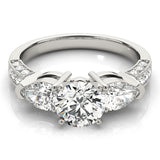 3 Stone Pear Engagement Ring (82843)