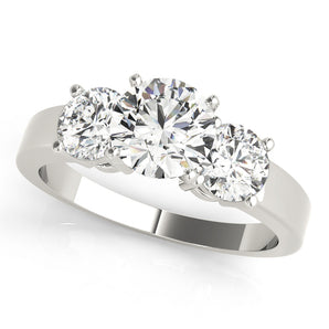 Three-Stone Engagement Ring (Round Center)