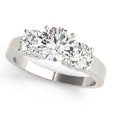 Three-Stone Engagement Ring (Round Center)