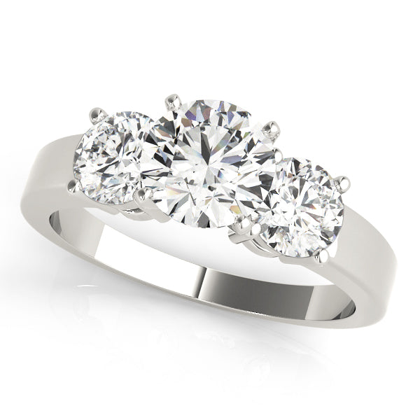 Three-Stone Engagement Ring (Round Center)