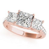 3 Stone Princess Engagement Ring (82872-D)